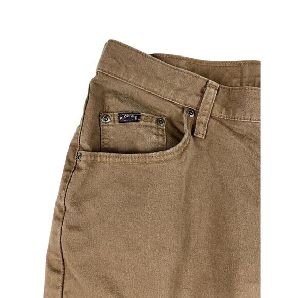 Riders by Lee Mens Jeans 36x30 Tan Khaki Brown Straight Leg Cotton Denim - Picture 4 of 7